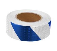 TA-VIGOR Reflective Tape 2 Inch x 82 FT, Waterproof Self-Adhesive High Visibility Safety Tape for Vehicles, Trailers and Outdoor, White & Blue PVC Reflectors