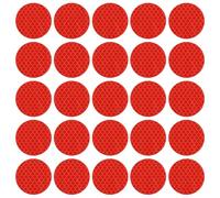 TA-VIGOR Reflective Tape, 30pcs Round Reflective Stickers Waterproof PVC Safety Tape for Bikes Cars Helmets Backpacks Outdoor Visibility, Red