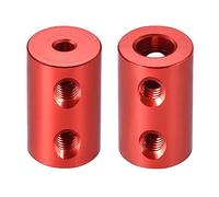 TA-VIGOR Rigid Coupling 3mm to 6mm Bore, L20XD12 Aluminum Alloy Shaft Coupler Connector, Shaft Coupling Joint Connector for 3D Printer, DIY Robots, CNC Machine, Motor Accessories, 2Pcs Red