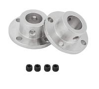 TA-VIGOR Rigid Flange Coupling 8mm Inner Dia, M4 Motor Guide Shaft Coupler H13xD16mm Motor Connector Silver Tone for DIY Parts, 2Pcs