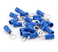 TA-VIGOR RV2-5 Ring Terminals, Insulated Electrical Crimp Terminal, Crimps Connectors for 16-14AWG, Blue 20PCS