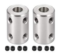 TA-VIGOR Shaft Coupler Connector 6mm to 6mm Bore, 2Pcs Stainless Steel Rigid Coupling D14mm x L22mm, Shaft Coupling Joint Connector for 3D Printer, DIY Robots, CNC Machine, Motor Accessories