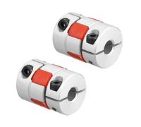 TA-VIGOR Shaft Coupling 8mm to 8mm Bore Aluminium Plum Flexible Coupler Joint, L25xD20mm Clamp Jaw Shaft Coupling for 3D Printer CNC Machine and Servo Stepped Motor 2Pcs