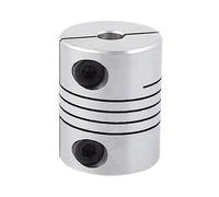 TA-VIGOR Shaft Coupling Flexible Coupler 5mm to 5mm Motor Connector Joint D25mm x L20mm Aluminum Alloy Silver Stepper Motor Coupler Joint Connector