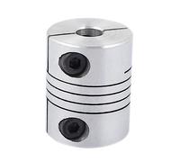 TA-VIGOR Shaft Coupling Flexible Coupler 6.35mm to 8mm Motor Connector Joint D25mm x L20mm Aluminum Alloy Silver Stepper Motor Coupler Joint Connector