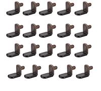 TA-VIGOR Shelf Support Pegs L Shaped 6mm, 20Pcs Metal Support Bracket Pegs with Hole for Cabinet Wardrobe Furniture Closet Shelf with Rubber Sleeve