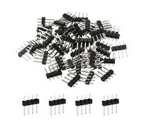 TA-VIGOR Straight Pin Header DIP Single Row 4 Pin, 2.54mm Pitch PCB Connector, Header Pins for Through Hole Soldering, Black Insulator, Pack of 50