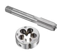 TA-VIGOR Tap and Die Sets, M14 x 2 Metric Left Hand Screw Thread Straight Flute Tap with Round Threading Die, Heavy Duty Tap & Die Kit for DIY, Repair, Cutting External and Internal Thread