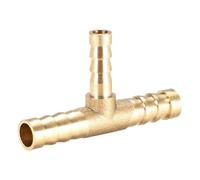 TA-VIGOR Tee Brass Barb Reducer Fitting, 3 Way Splitter Connector Hose Fitting, T-Shaped Pipe Connector Fit Hose ID 8mm x 6mm x 8mm