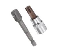 TA-VIGOR Torx Bit Socket, 3/8" Drive x T50 CR-V Key Socket, Premium S2 Steel Bits, Torx Bit with 1.89" Length with Hex Shank Power Drill Adapter for Impact Power Drills, Ratchet Wrench