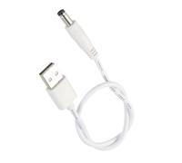TA-VIGOR USB to DC Power Cable 0.3M, 5V 3A USB Type A to 5.5mm x 2.1mm Barrel Plug Lead White for Mini Fan LED Light Mobile Device, PVC Jacket 1 Pcs