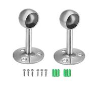 TA-VIGOR Wardrobe Pipe Bracket 19mm Dia, 2Pcs Ceiling Mounted Rail Rod Holder Support Socket with Screw and Screw Expansion Tube