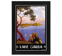 TA26 Vintage 1920's Lake Garda Italian Italy Travel Framed Poster Re-Print - A3