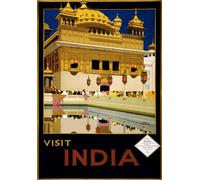 TA29 Vintage 1930's Visit India Indian Railways Travel Poster Re-Print - A4 (297 x 210mm) 11.7" x 8.3"