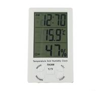 TA308 LCD Digital Thermometer and Hygrometer with Clock for Real-Time Temperature °C/°F and Humidity Monitoring, Comfort Indicator, Max/Min Memory, Accurate Sensor, Foldable Stand