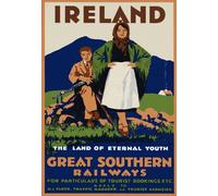 TA31 Vintage Ireland The Land of Eternal Youth Irish Southern Railways Railroad Travel Poster Re-Print - A4 (297 x 210mm) 11.7" x 8.3"