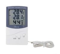 TA318 Digital Indoor Outdoor Thermometer Hygrometer with Probe, Large LCD Display, for Home Office Garden, Wall Mounted