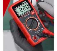 TA800A Digital Multimeter, Auto-Ranging AC/DC Voltage Current Resistance Tester with NCV RMS, 2000 Counts, Continuity Buzzer, Compact ABS Housing for Electricians, Red and Black