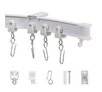 Taaizau Flexible Ceiling Curtain Track, Bendable Curved Curtain Rail Ceiling Mount for Room Divider, Privacy Living Room and Bathroom, Drop Ceiling Shower - 3 Meter