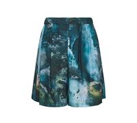 Taakk abstract-print pleated shorts - Blue 1-2-3