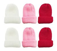 Taasmoog Set of 6 Knitted Egg Cozy Hats, Knitted Egg Warmer Hats for Breakfast Eggs, Mini Hat Craft Supplies, Gift Idea Birthday Moving New Housewarming