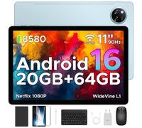 TAB A9+ 2025 Android 16 Tablet with Gemini AI, 11 Inch 8580mAh Tablet With Keyboard, T7200 Octa Core Android Tablets, 20GB+64GB / 2TB Tablets With Pen, 13+5MP, 2 Speakers, Mouse & Case