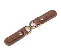 Tab Closures Fasteners 10pcs Metal PU Leather Toggle Buttons for Coats Jackets Multicolor 1.6x12cm(Brown)