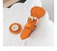 Tab Closures Fasteners Sew On Magnetic Buckle Clasp Leather Alloy Multicolor 1 Or 2 Sets(Brown+Bronze,1 Sets)