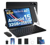 Tab G6+ Android 15 Tablet with Keyboard, 8000mAh Battery Gemini AI Tablets 11 Inch, Unisoc T7280 Octa Core 32GB+256GB/2TB, Widevine L1, Gaming Tablet with Pen, Mouse&Case, GRAY