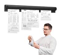 Tab Grabber, Order Holders, No Drill Restaurant Order Ticket Holder, Wall-Mounted Alumium Display Rail Rack to Hold Orders Tabs Papers for Catering Cafes Pubs Bars Home Kitchen(Black, 30cm)