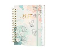 Tab Planner Journal 2026 2027, Autumn Butterfly Sha | 140 Page Schedule Book, 8.46 X 6.5 Inch Format with Pages for Work Notes