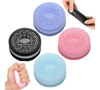 Taba Fidget Squeeze Toys 4Pcs - Ultra-Soft Squishy Stress Relief Toys for Kids Adults, Kawaii Cookies Sensory Toys with Cute Design, Anxiety Relief Party Favors Gifts for Girls & Boys