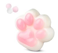 Taba Soft Cat Paw Squeeze Toy - Large Fluffy Sticky Pads Stress Relief for Adults, Handmade Silicone Sensory Fidget Toys for Anxiety & ADHD(Pink)