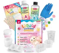 Taba Squishy Kit - 32OZ Big Rubber Squishy Kit with Guided, 44 PCS Bubble Free and Faster Fully Cures - FuFu Squishy Kit with Mold, Flocking Powder - Stress Relief Entertainment
