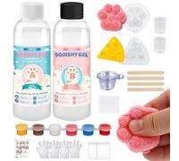 Taba Squishy Kit - 7oz DIY Liquid Silicone Making Set for Squishy Maker, All-in-one Rubber Squishy Kit with Guided, Mold, Flocking Powder - Bubble Free, Fast Cure for Beginners, Stress Relief & Gifts