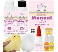 Taba Squishy Maker Big Head-Tilt Chick Silicone Mold+Gel+Kits Fufu Squish Making Pack