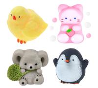 Taba Squishy, Squishy Fidget Toys, 4PCS Taba Squishy Paw Set,Penguin Chick Koala Kitten Silicone Squeeze Toys for Stress Relief Cat Paw Giant Paw Toys for Relaxation|desk Accessory（14+people）