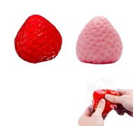 Taba Squishy Strawberry, Cute Fufu Squishy Strawberry,Soft Stress Relief Toy Red and Pink for Home, Office, Birthday Gift, Relaxation and Fun (RED+PINK)