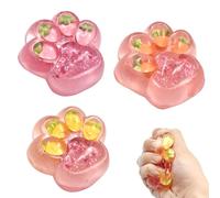 Taba Squishy Toys, 3PCS Stress Relief Toy Set, Cat Paw Squeeze Toys, Soft Sensory Fufu Squishy Kit Relieving Anxiety and Stress for Adults Kids Birthday Party Gifts-A