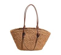 TABAGFKFNV beach bags Gradient Color Handmade Straw Shoulder Bag Large Capacity Armpit Basket Shopper Boho for women(Khaki)