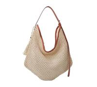 TABAGFKFNV beach bags Women's Shoulder Bags Casual Straw Woven Handmade Totes Large Capacity Summer Beach Messenger Bag for women(Off-white)