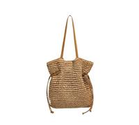 TABAGFKFNV Straw Large Capacity Tote Summer Beach Women Shoulder Bags Handmade Woven Raffia Woven Women Bags(Khaki)