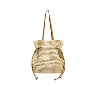 TABAGFKFNV Straw Large Capacity Tote Summer Beach Women Shoulder Bags Handmade Woven Raffia Woven Women Bags(Off-White)
