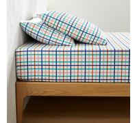 Tabaka Check Cotton Fitted Sheet Mattress Depth 30cm Printed