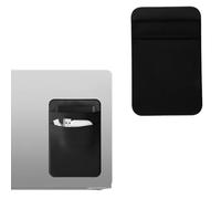 Tabanz Adhesive Pouch for Laptop 2-Pocket Portable Hard Drive Sleeve External SSD Holder Stick on Laptop Organizer Storage Case for Magic Mouse USB Cables Earphones(Black)
