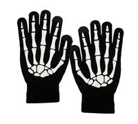 Tabanzhe 1 Pair Halloween Glow Skeleton Gloves for Adults,Glow in The Dark Full Finger Gloves Luminous Winter Warm Gloves Dress Up Accessories for Men Women Halloween Theme Party Cosplay Props