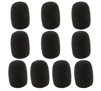 Tabanzhe 10 PCS Microphone Foam Covers,Mini Headset Microphone Noise Filter,Black Pop Shield Wind Protection Cover for Variety of Headset Microphone