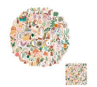 Tabanzhe 100 PCS Boho Style Stickers-Bohemian Aesthetic Decals Vinyl Waterproof Scrapbook Stickers Vintage Aesthetic Art Decorative Stickers for Laptops Mugs Phone Water Bottle Luggage Kids Girls