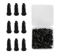 Tabanzhe 100 PCS Plastic Syringe Tip Caps,Screw Type Dispensing Stop Caps,Dispensing Needle Tip Plugs Lab Feeding Tube Needle Tip Caps for Industrial Laboratory Lock Syringe(Black)