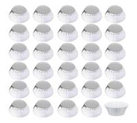 Tabanzhe 100 Pcs Silver Foil Cupcake Cases - Disposable Metallic Muffin Liners for Baking, Parties, Weddings & Birthday Celebrations